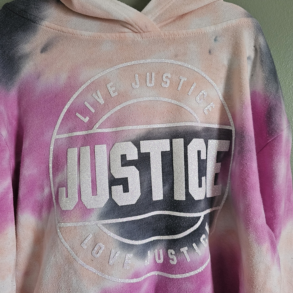 Justice Active Pink and Cream Hoodie Sweatshirt - Picture 2 of 4